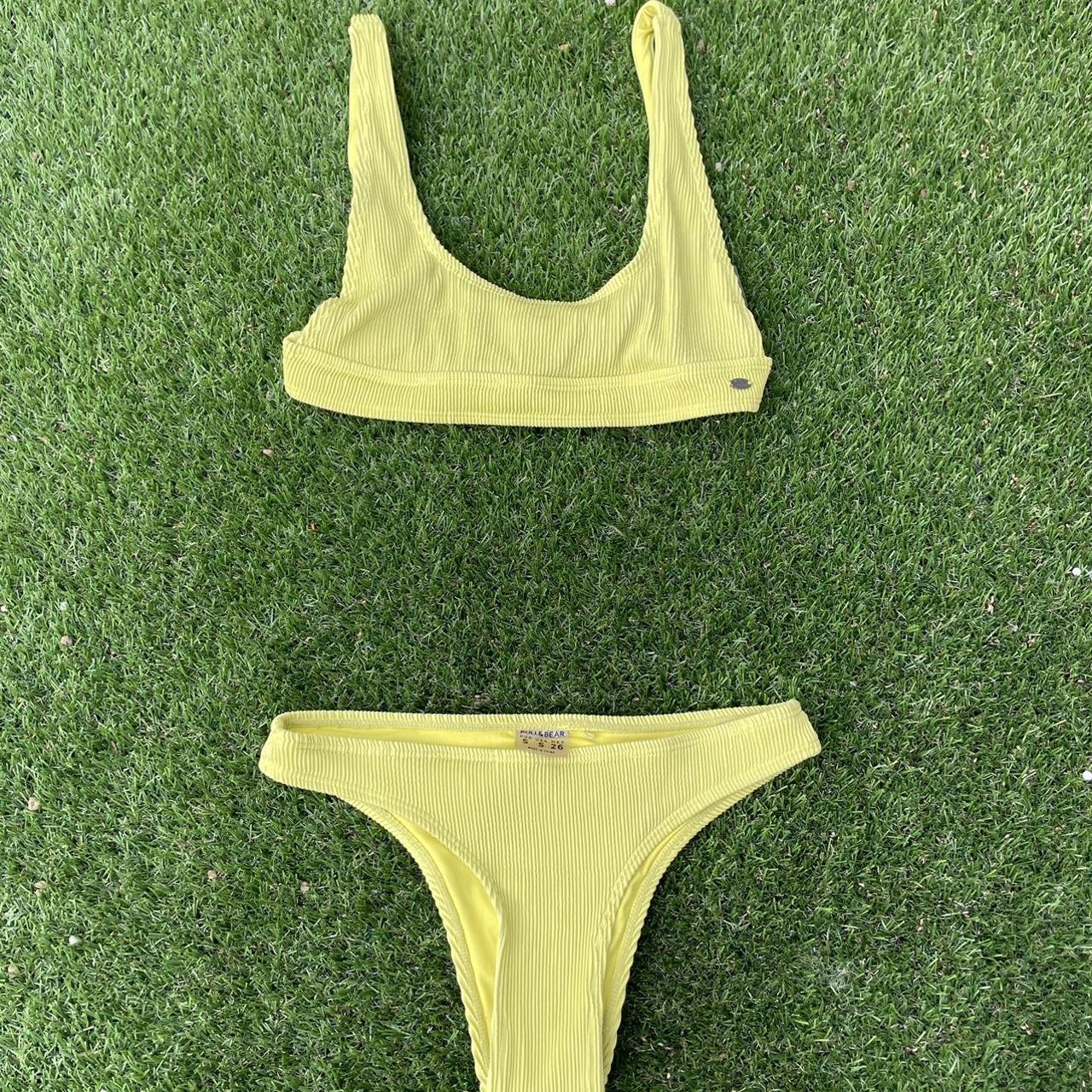 Yellow Ribbed Bikini Set Great Quality Super Depop