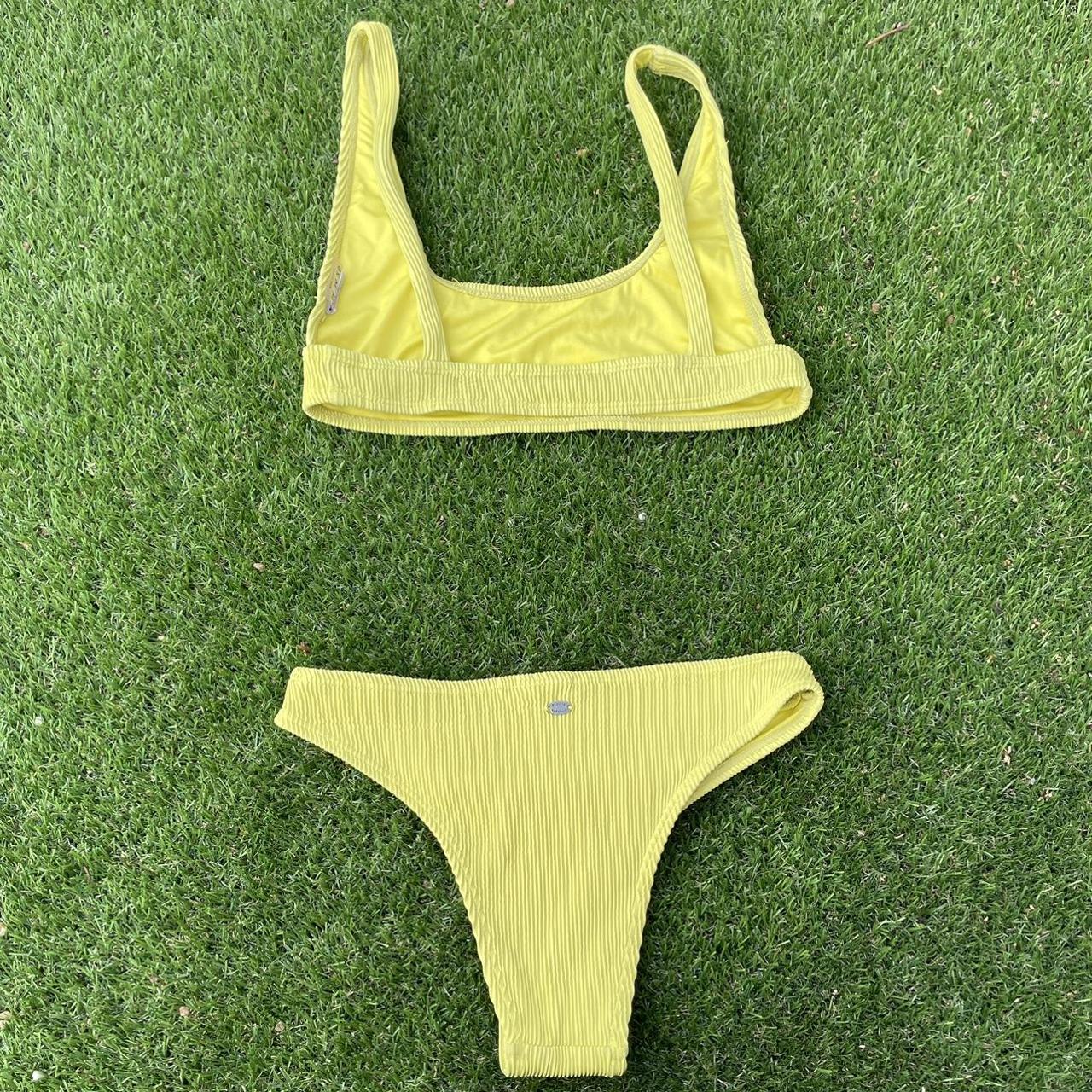 Yellow Ribbed Bikini Set Great Quality Super Depop
