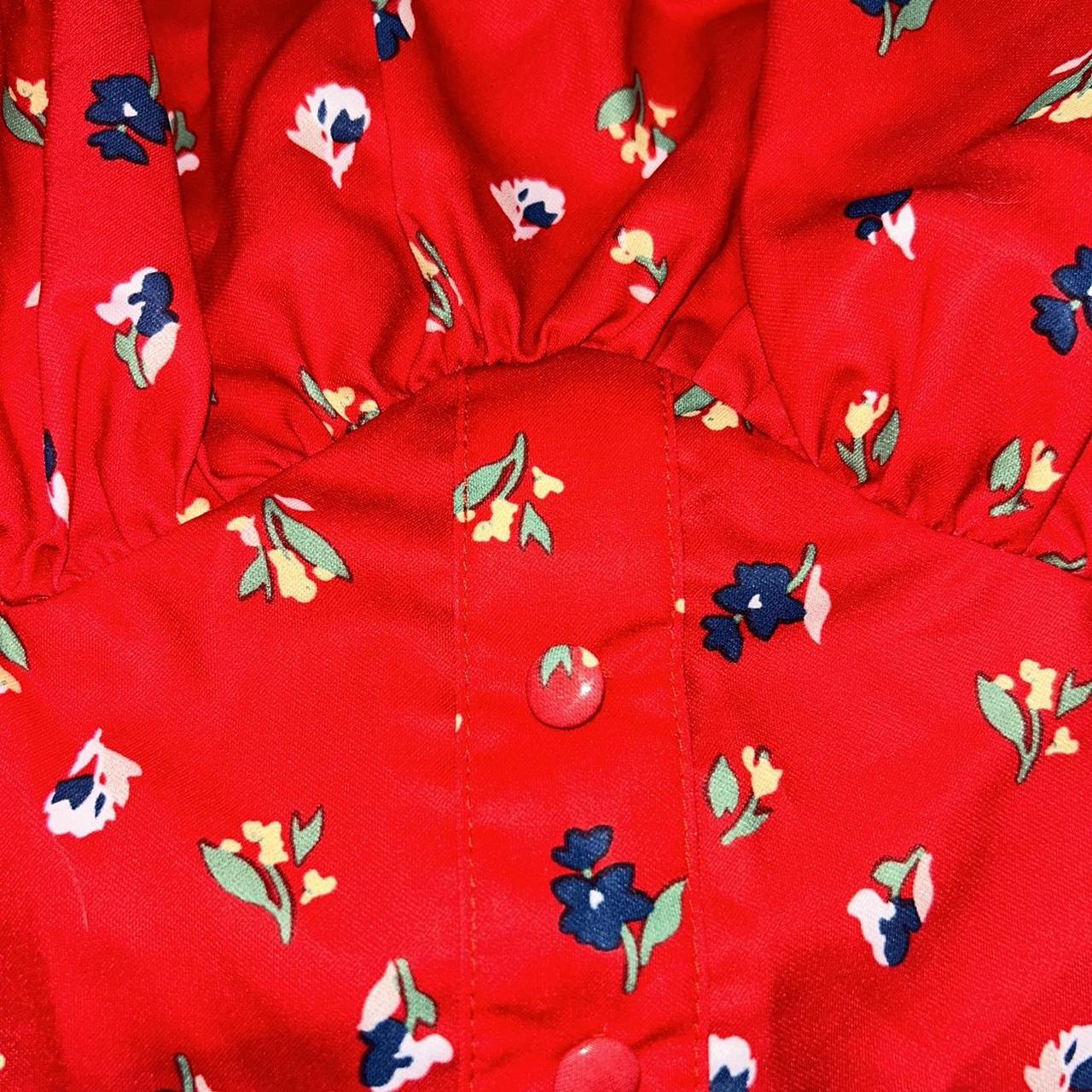 Princess Polly Red Floral Crop Top Adorable crop... - Depop