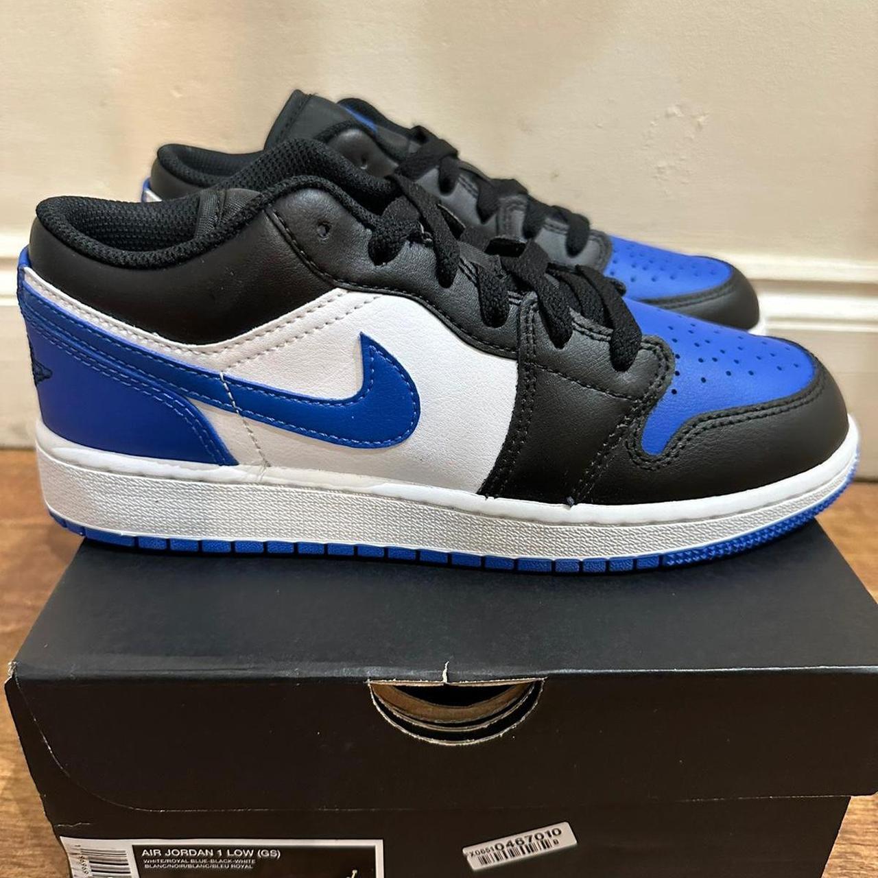 Air Jordan 1 Low (GS) Blue with white and... - Depop