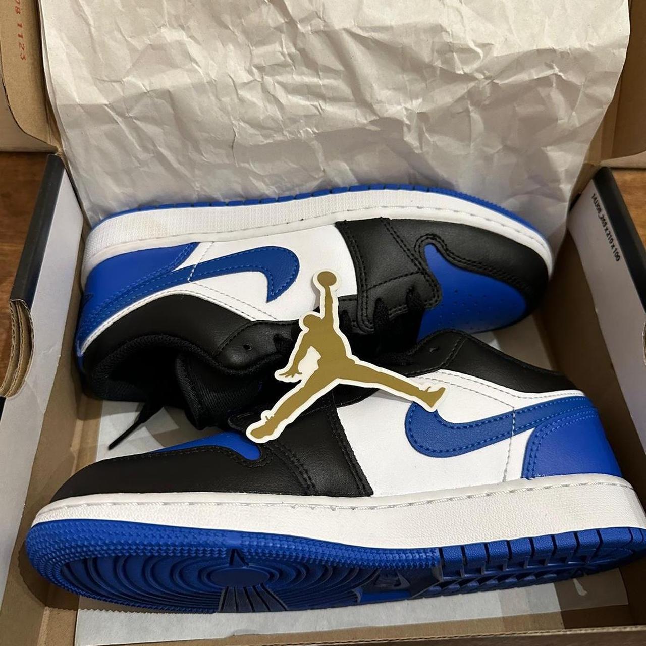 Air Jordan 1 Low (gs) Blue With White And - Depop