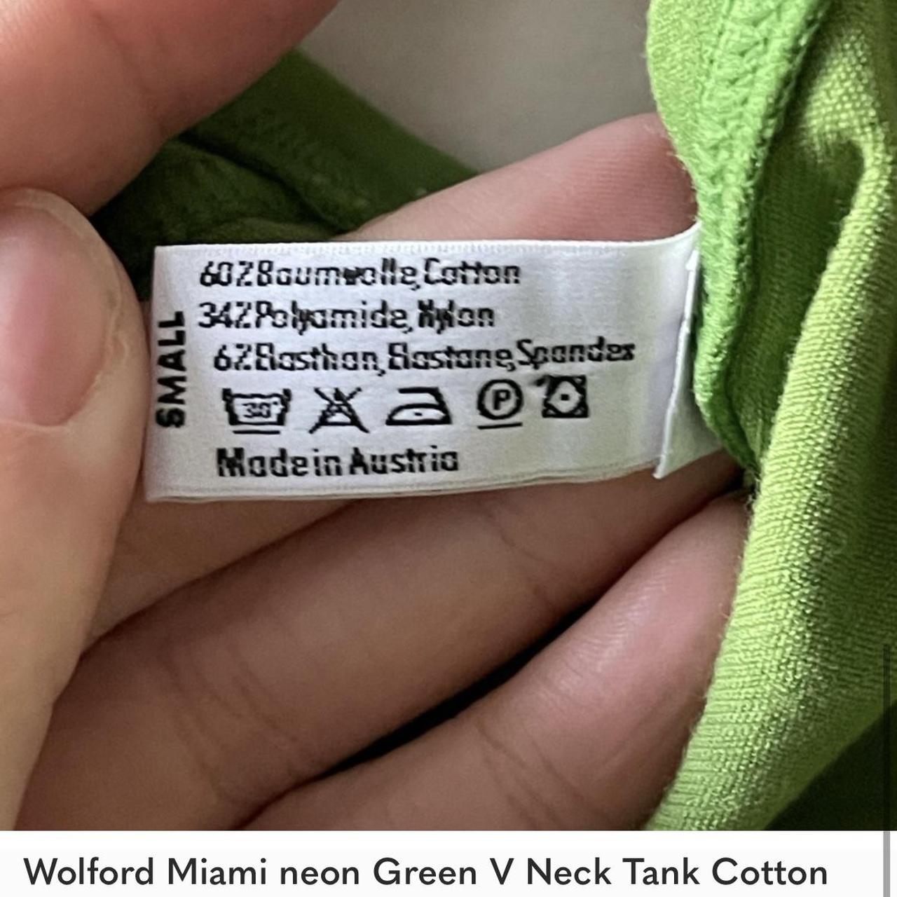 WOLFORD tropical lime green Miami v neck tank top in Depop