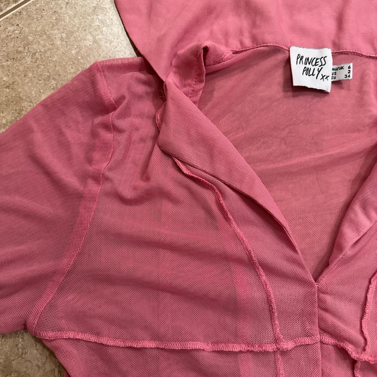 mesh pink princess polly long sleeve top💌🎀 size: 2... - Depop