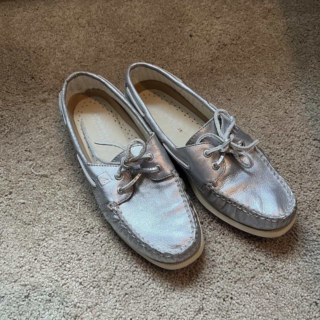 Silver fashion sperrys