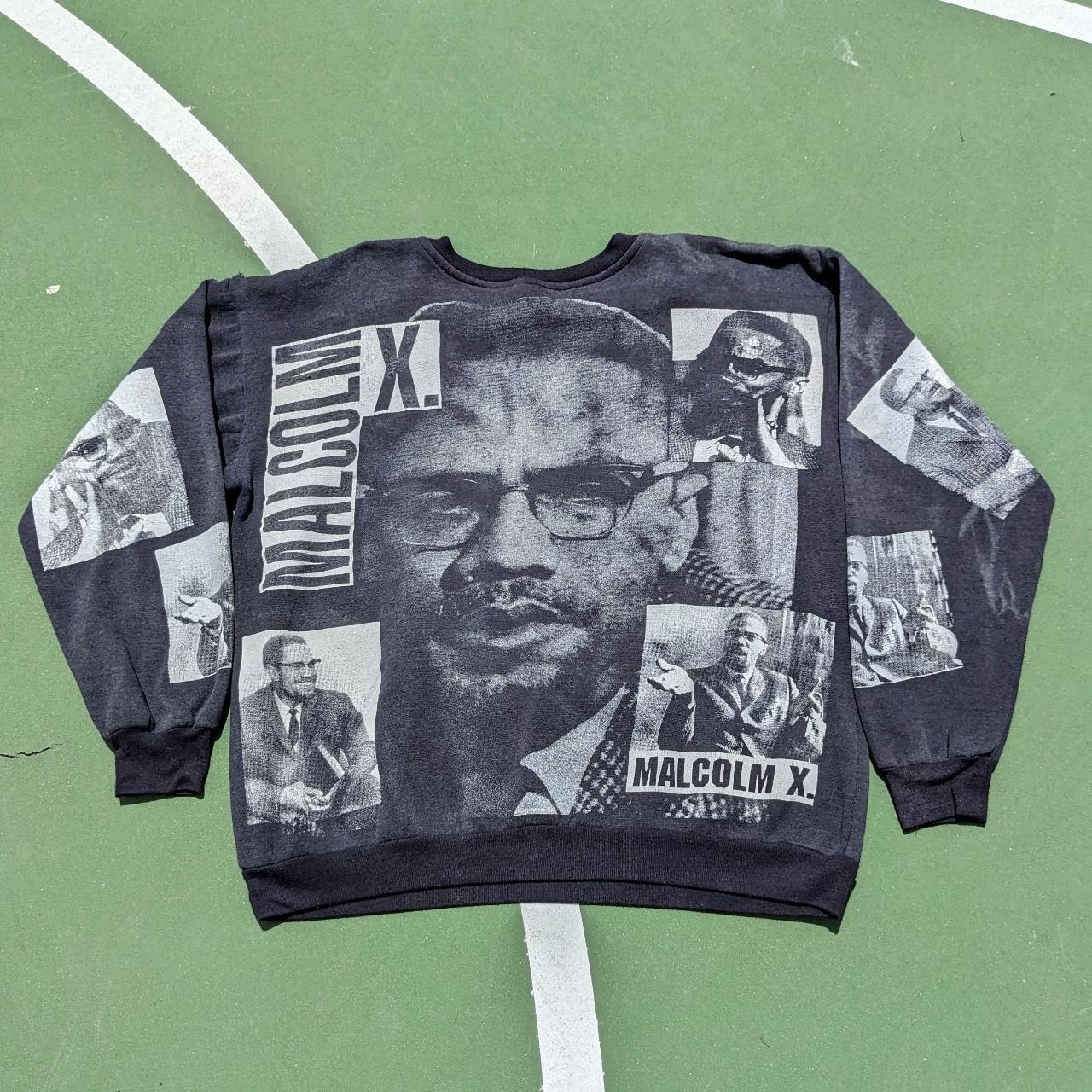 Vintage 90s Malcolm X AOP Sweatshirt Rare X crewneck... - Depop