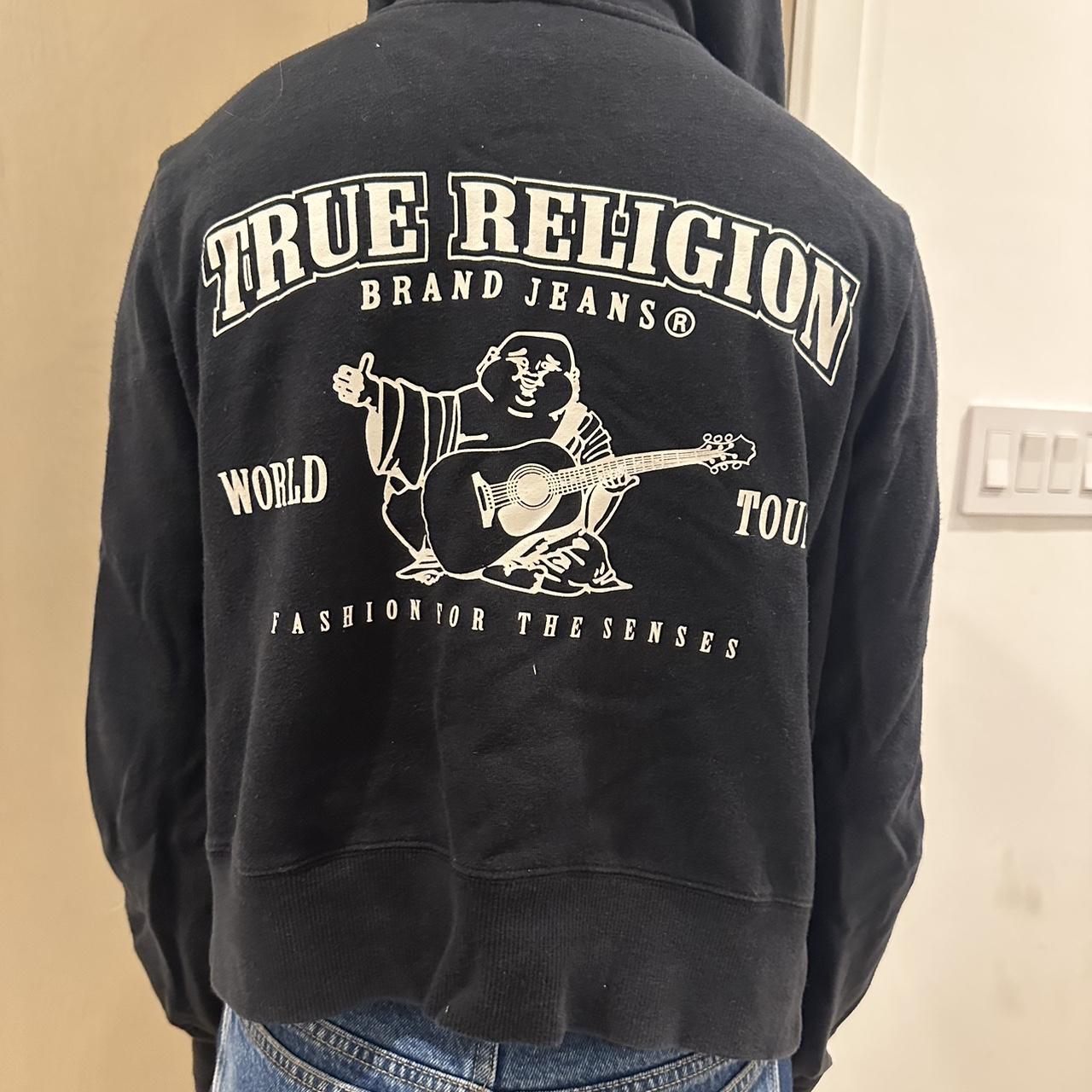 True religion black zip up #truereligion #jacket - Depop