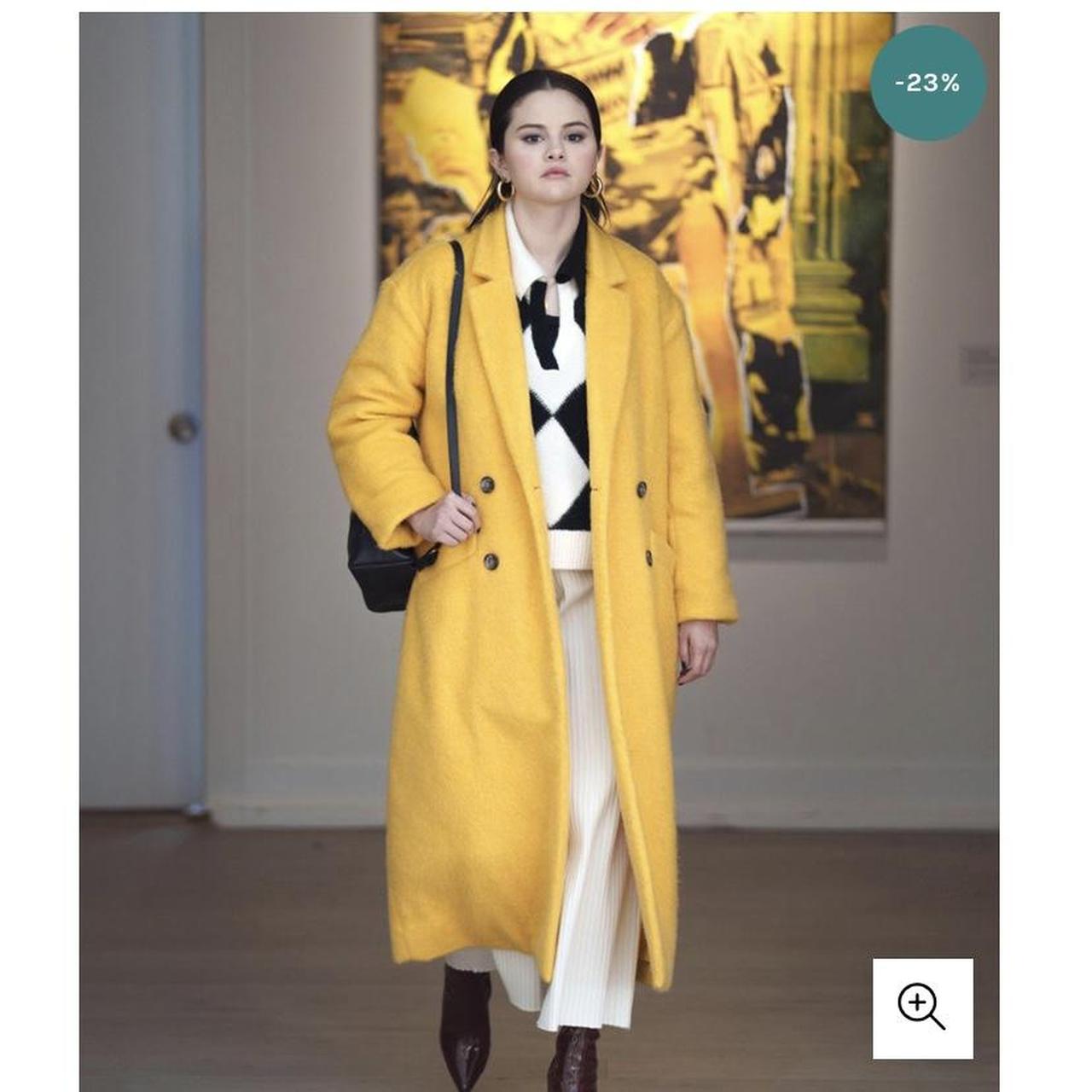 Cinq a Sept Maya Long Coat Jacket Sunflower Yellow... - Depop