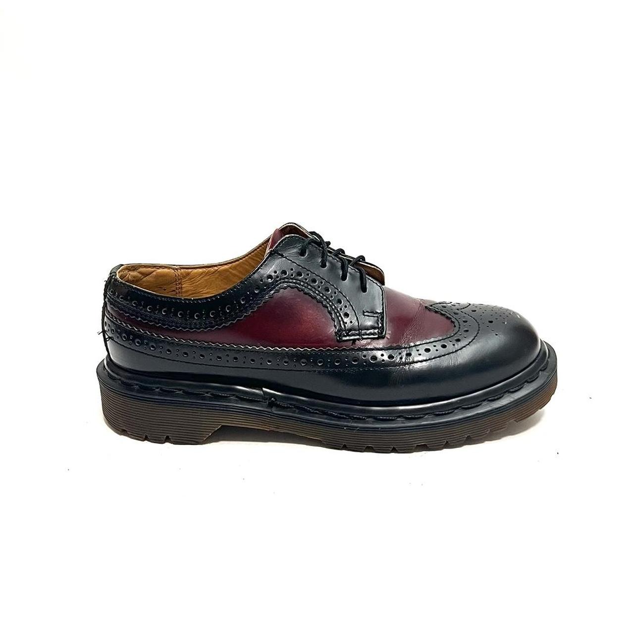 Vintage 1990s black leather brogue wingtip platform | Depop