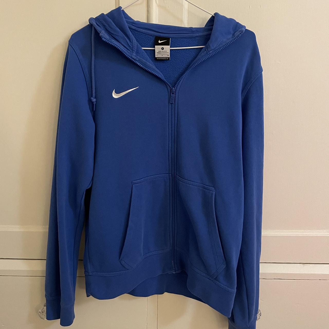 Nike zip up hoodie nike hoodie zipup blue winter Depop