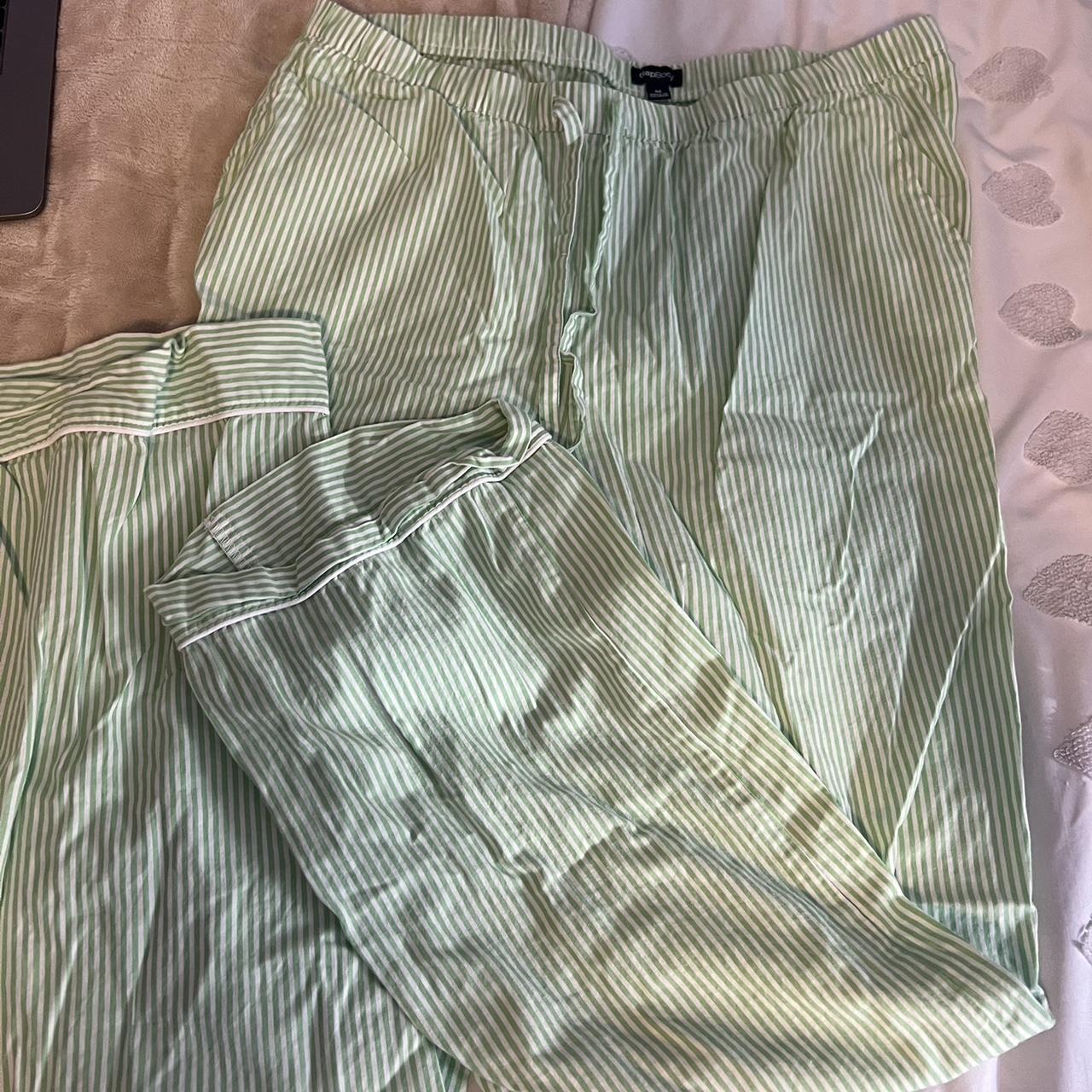 Gap green and white striped loungewear pants #stripes Depop