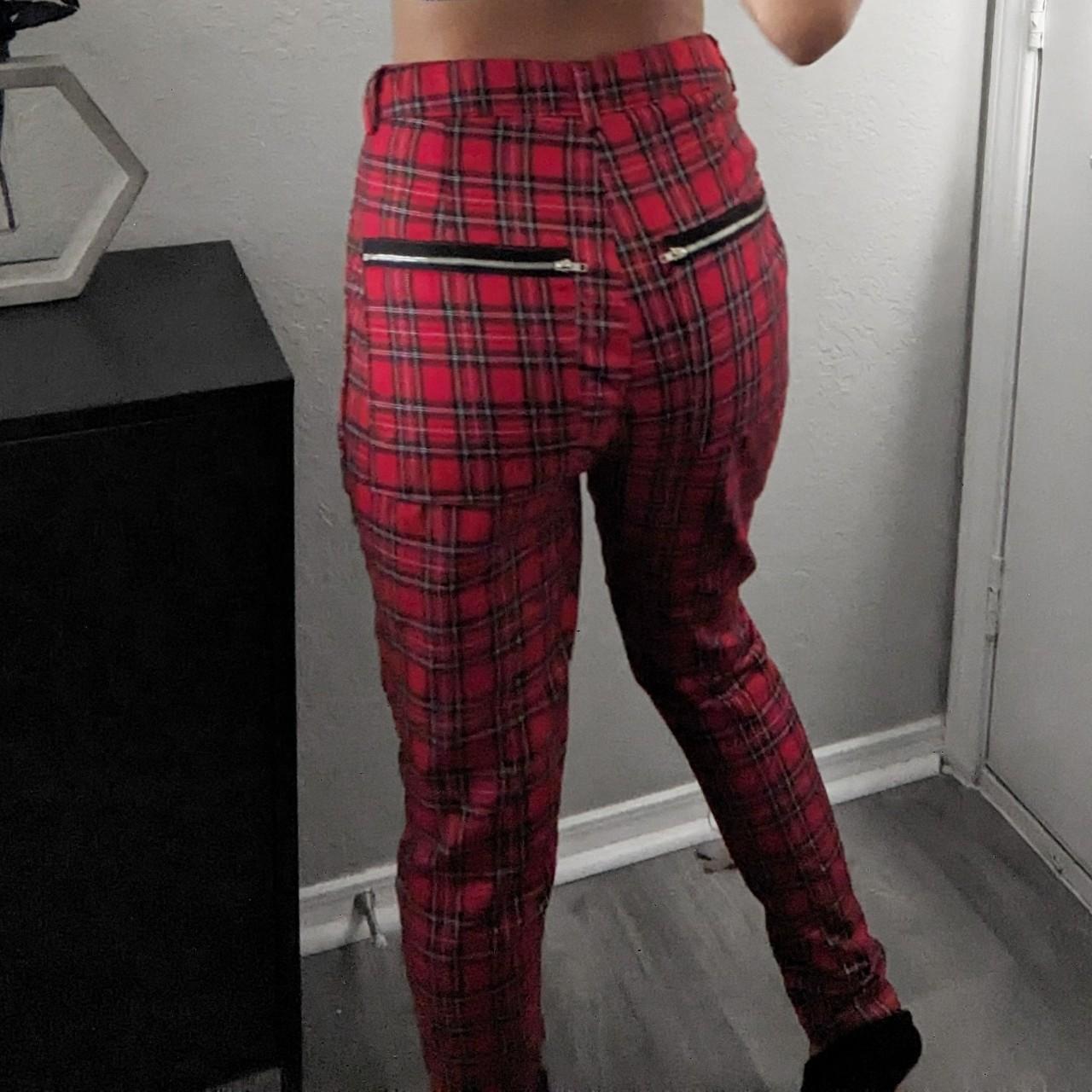 Hot Topic Red Plaid Pants Size Small Gothic Punk Emo