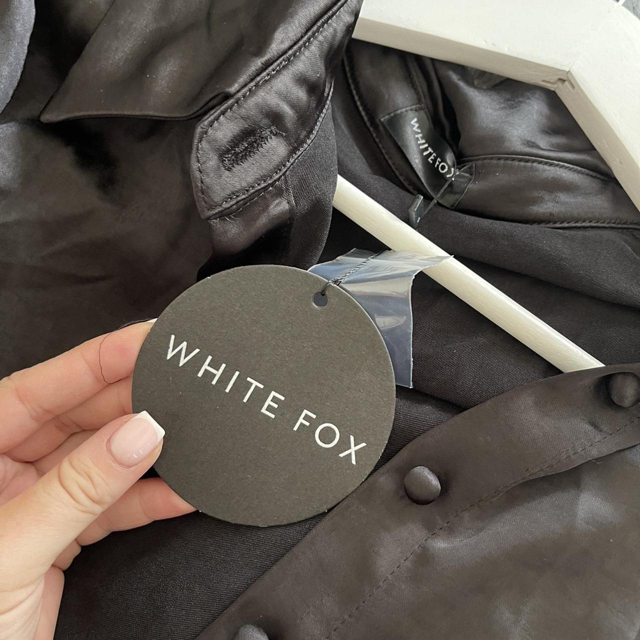 White fox black satin tshirt style dress, brand new... Depop