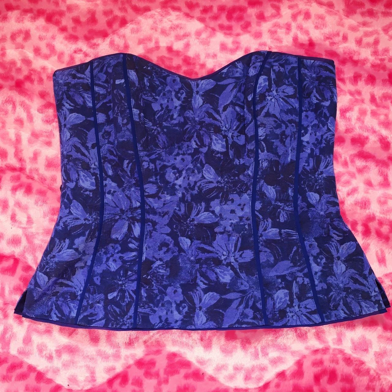 blue floral corset | size 6 | brand is white house... - Depop