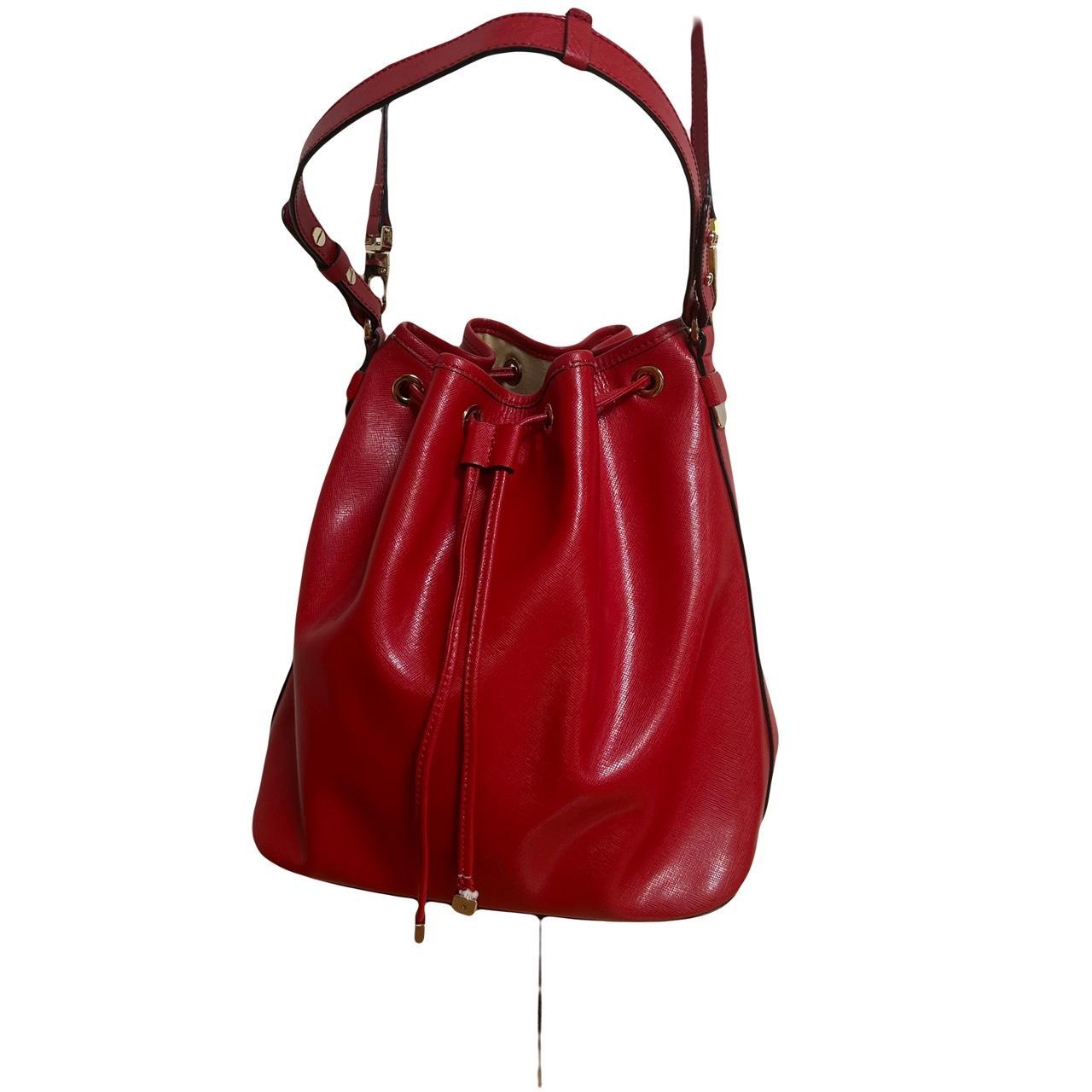 Coccinelle Red Bucket Bag. Really good leather... - Depop