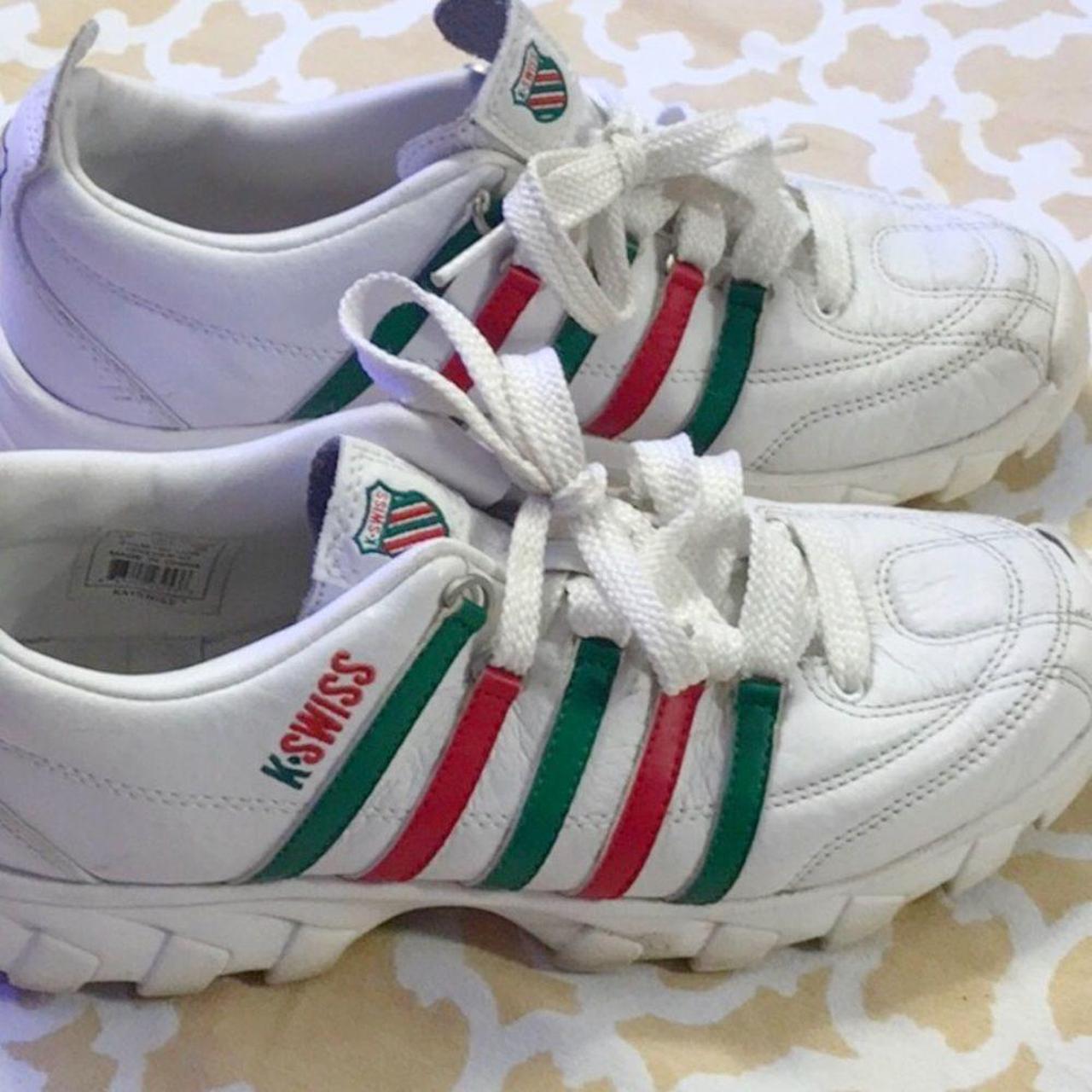 Hard to find retro K-Swiss featuring white leather... - Depop