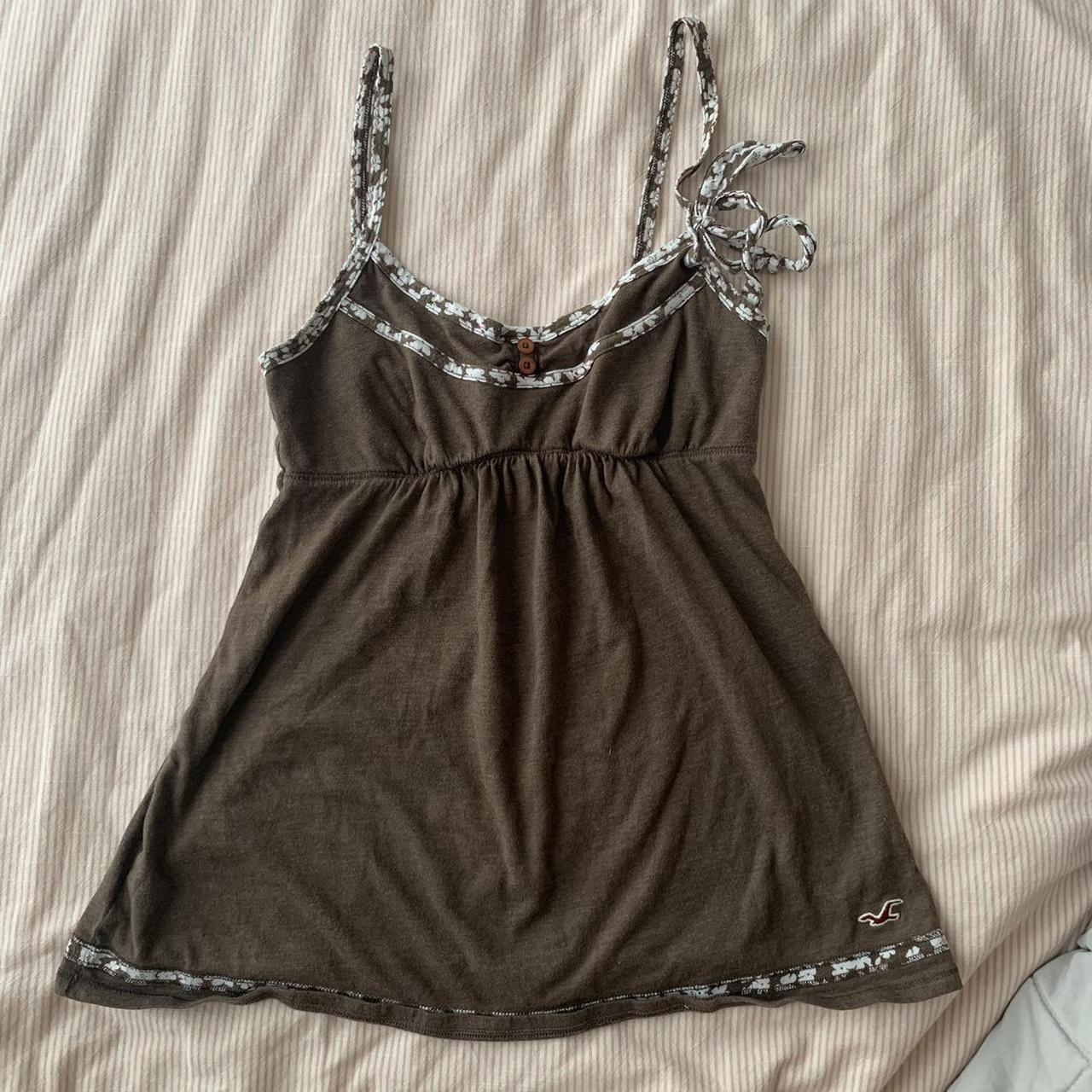 Vintage hollister babydoll style tank top Buttons... Depop