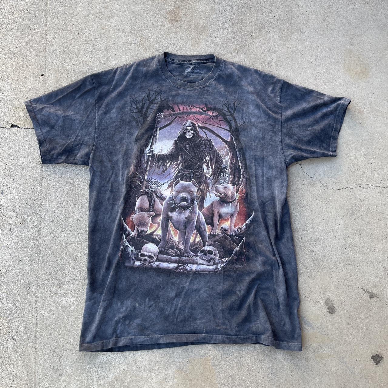 Y2K The Mountain Grim Reaper T-Shirt Size XXL on... - Depop