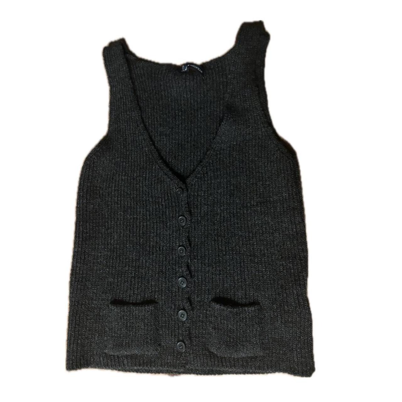 Brandy Melville Heather Gray Sweater Vest Stretchy... - Depop