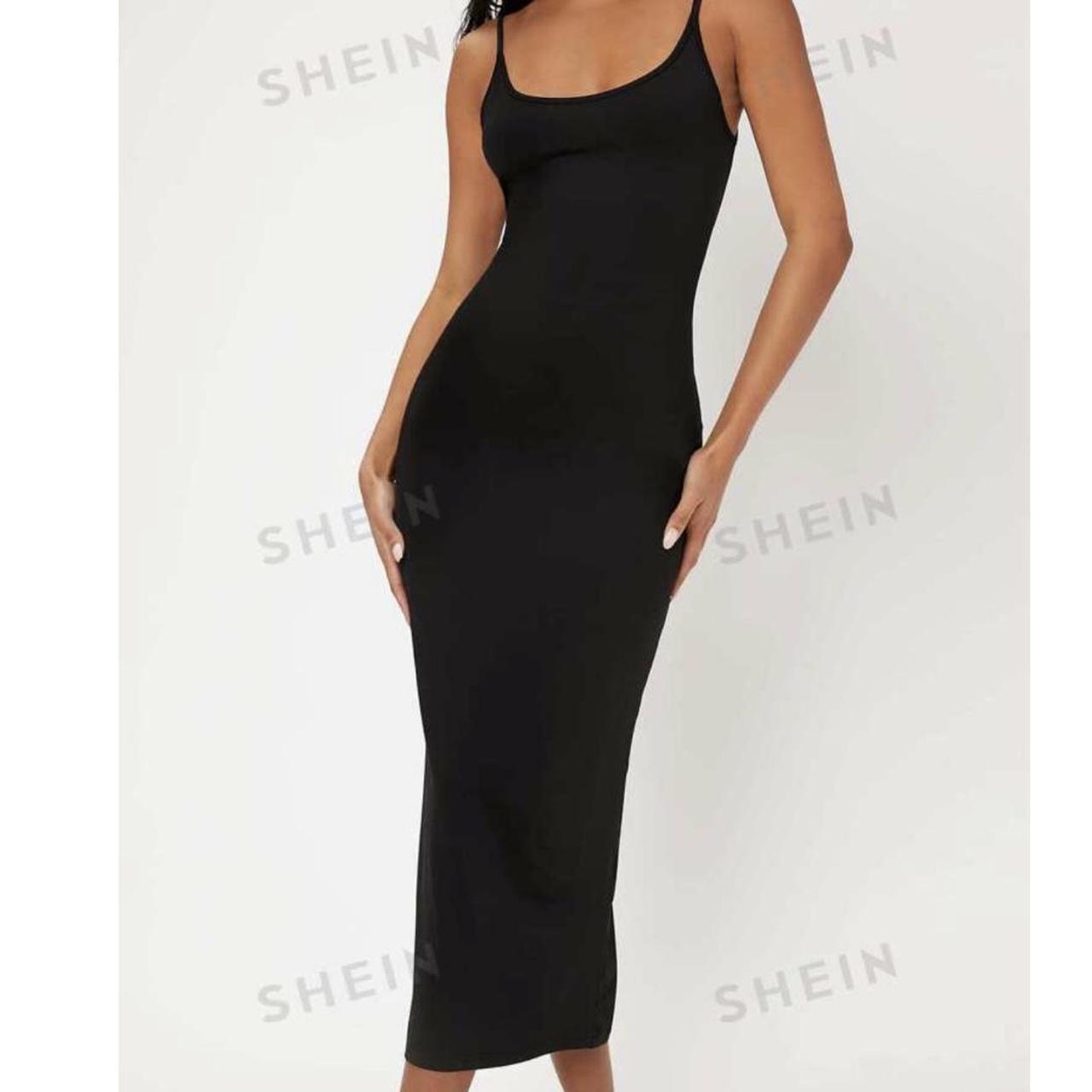 SHEIN BASICS Solid Cami Bodycon Casual Dinner Dating Dress