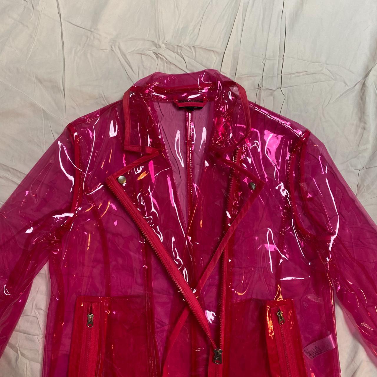 Topshop pink pvc biker jacket. - Depop