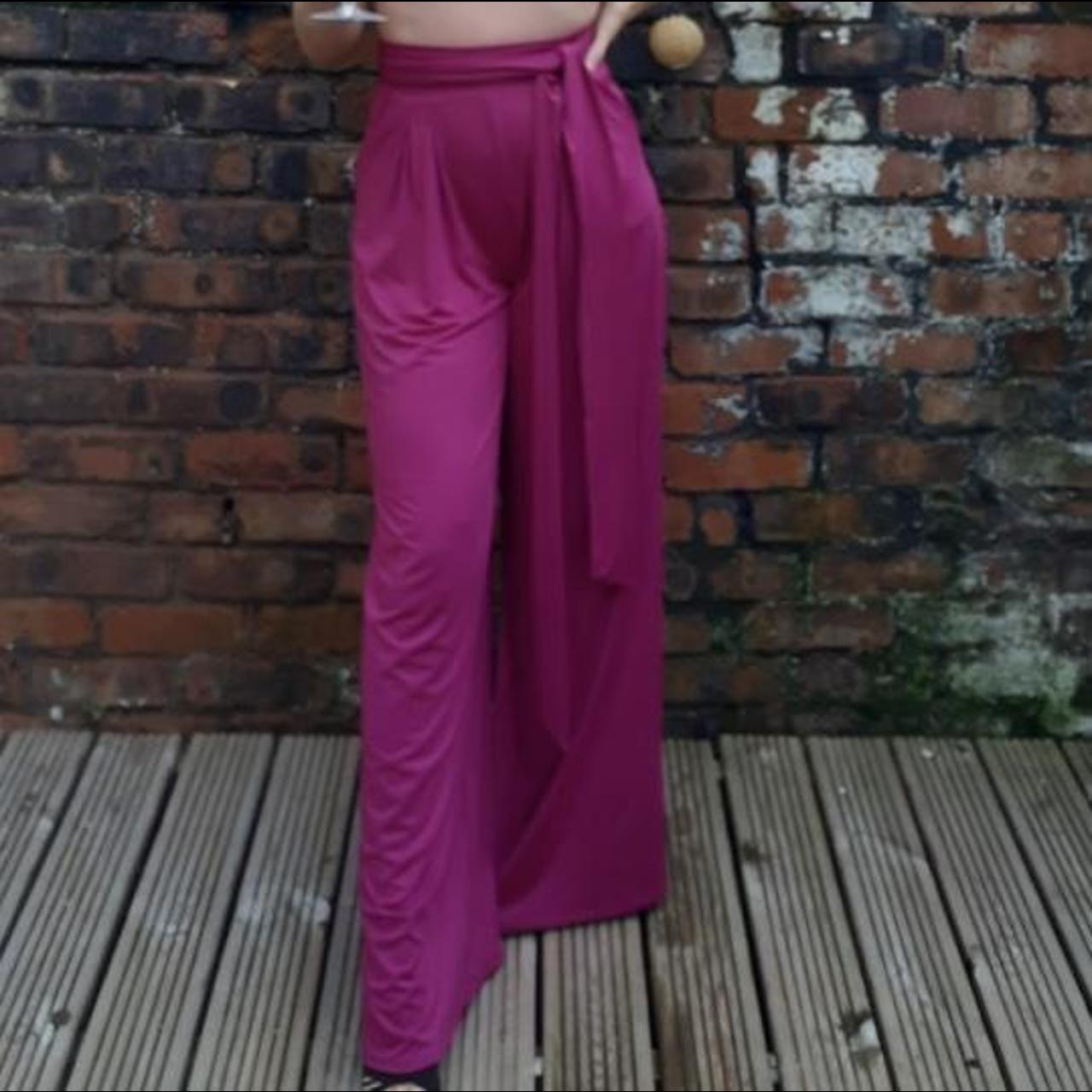 Size 8 Oh Polly Hang Loose Wide Leg Trousers in - Depop