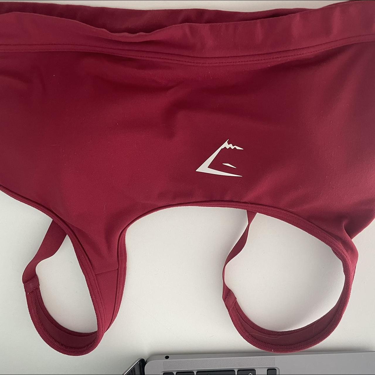 Burgundy gymshark sports bra. gymshark sportsbra Depop
