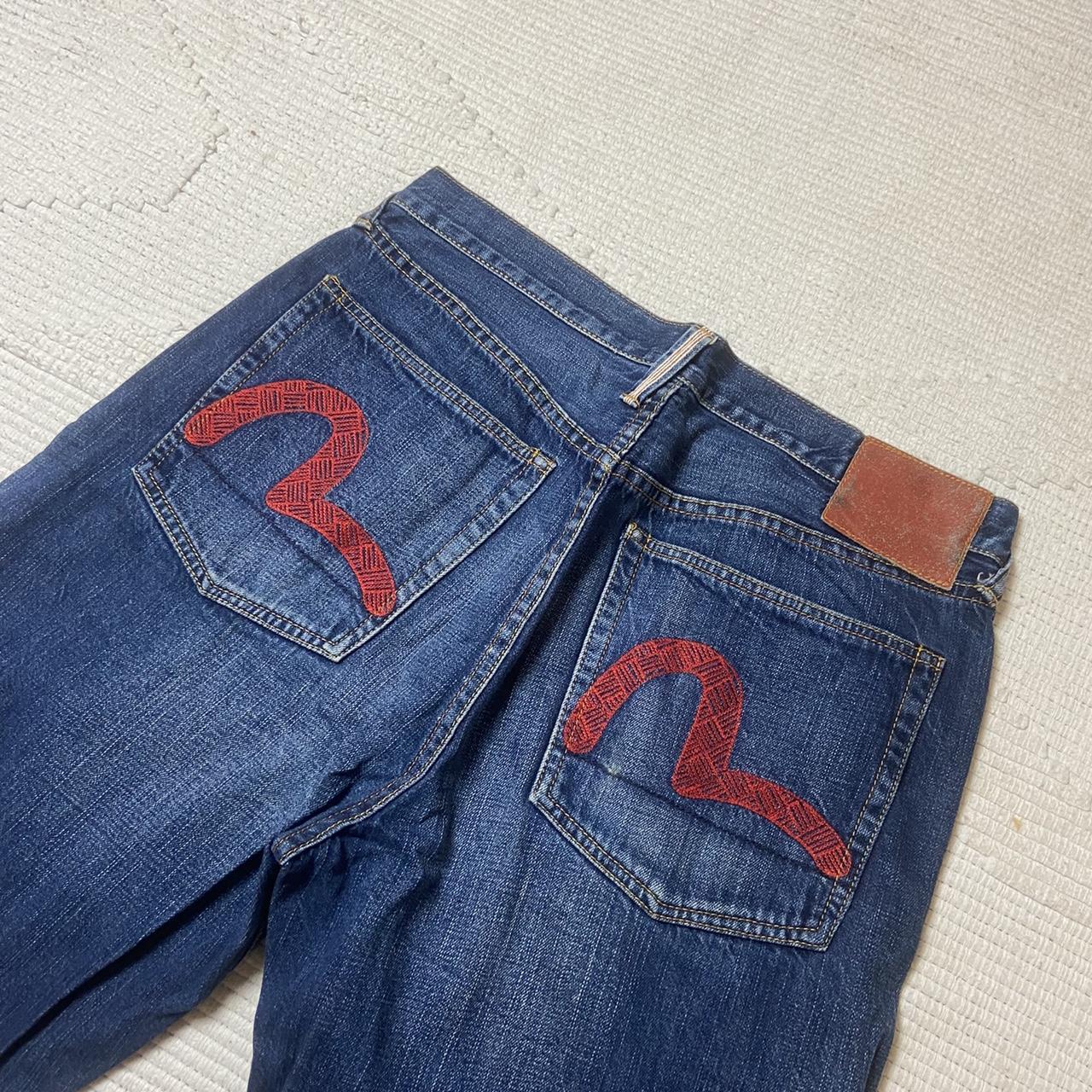 Evisu Men's Navy and White Shorts | Depop