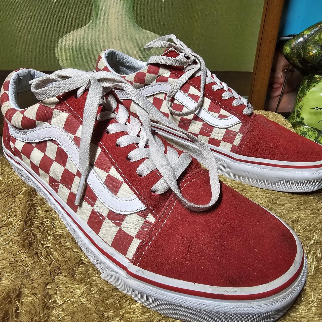 Checkered red old skool vans hotsell