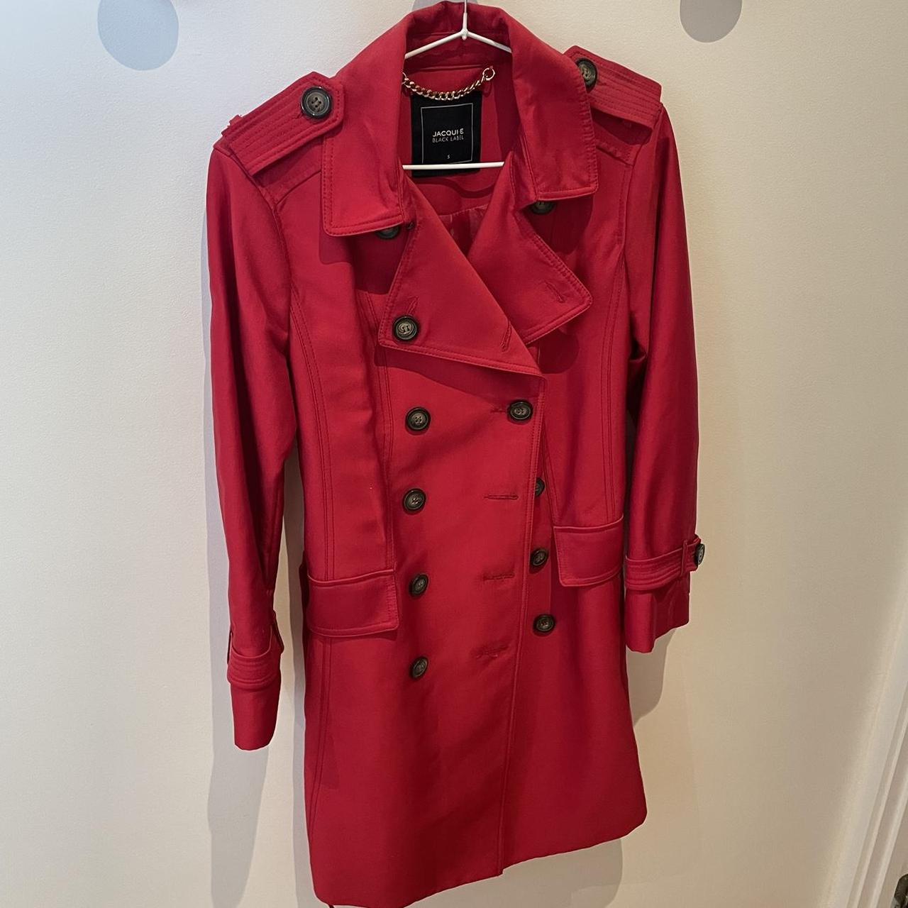 Jacqui E Trench Coat Red Size Small RRP 199 Never