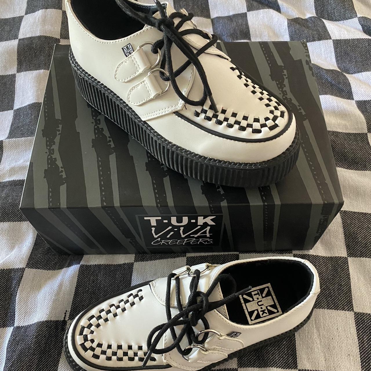 👻TUK Creepers👻 Amazing white leather TUK Creepers!!... Depop