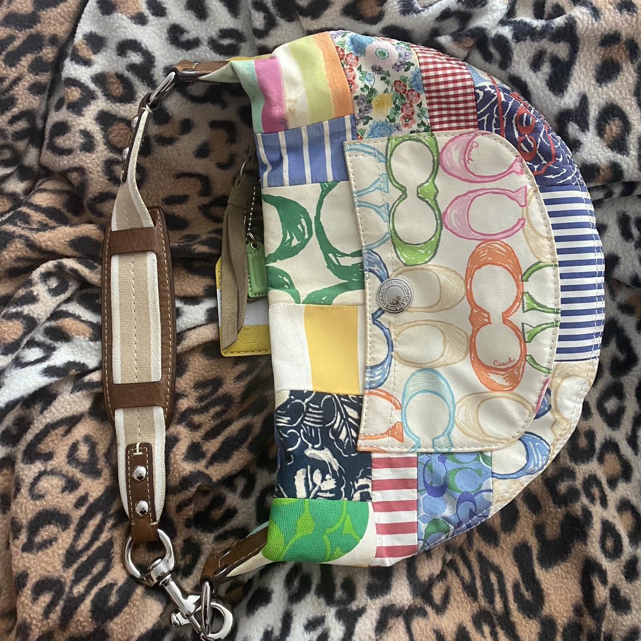 COACH Ltd Ed MULTICOLOR SUEDE & VELVET PATCHWORK ERGO LG