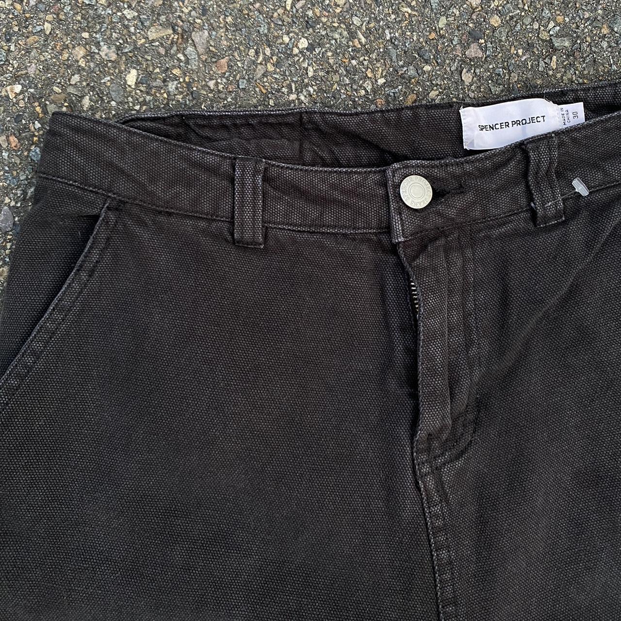 Spencer project black denim work jeans Cargo work... - Depop