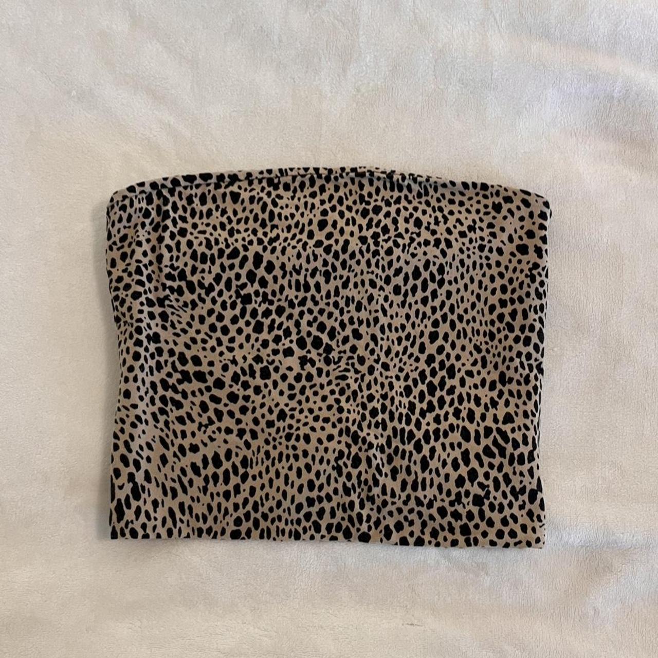 brandy cheetah tube top very stretchy would most... - Depop