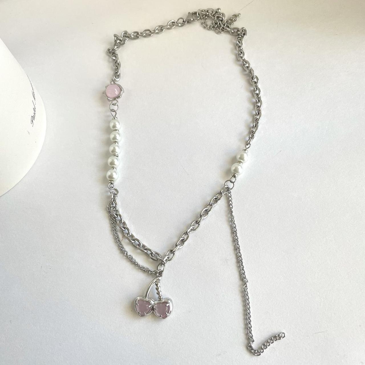 Women's Silver and Pink Jewellery | Depop