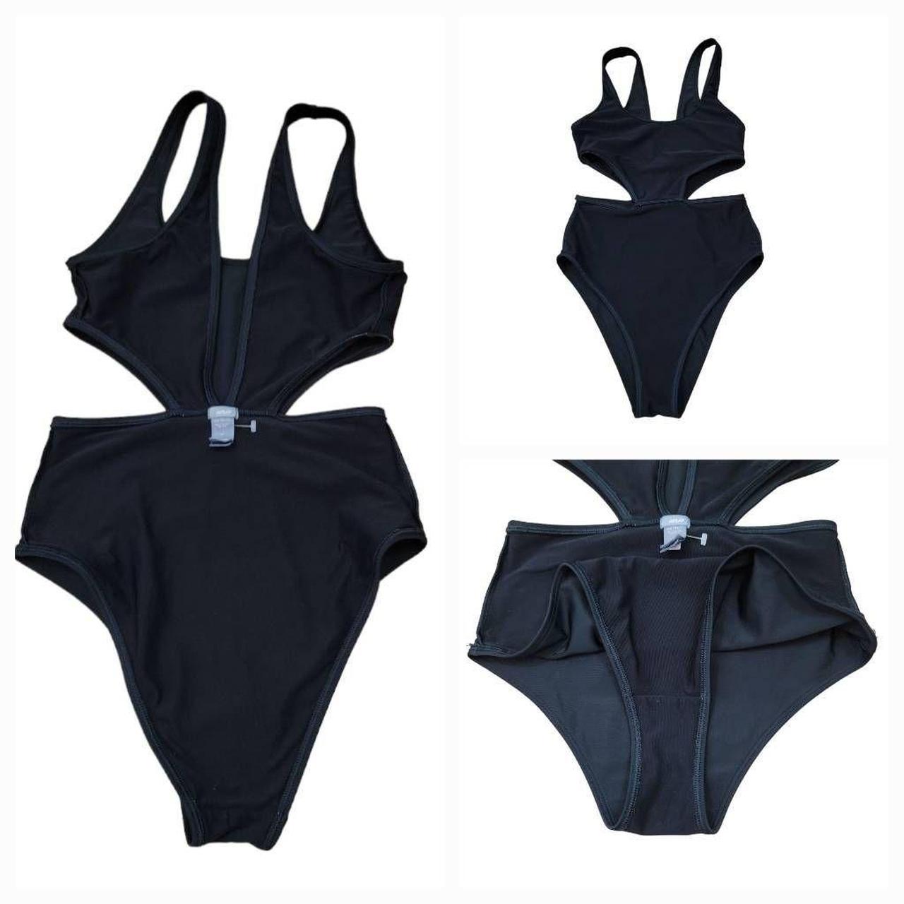 Aerie Women's Black Swimsuitonepiece Depop