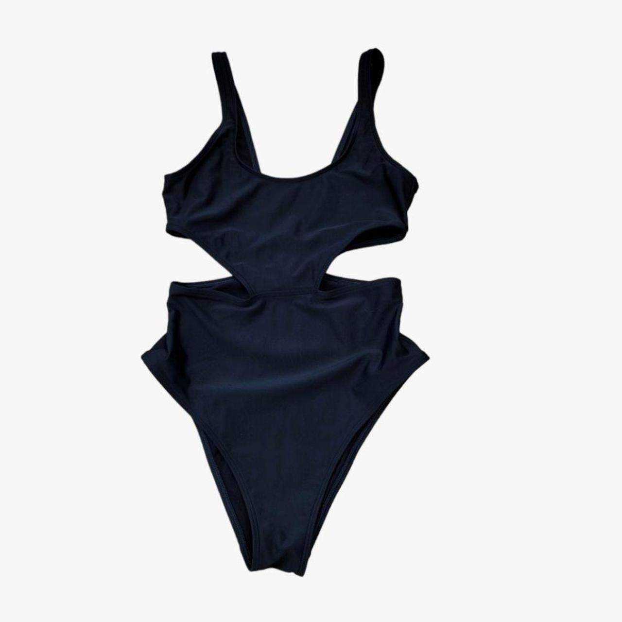Aerie Women's Black Swimsuitonepiece Depop