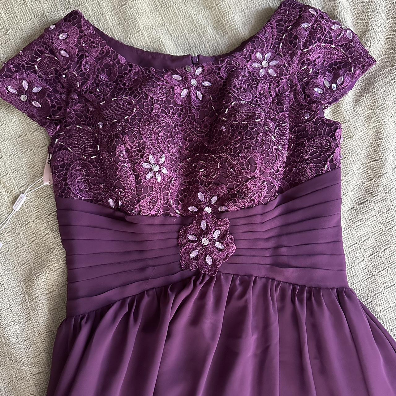 Floor length deep purple gown. Zipper up the back.... - Depop