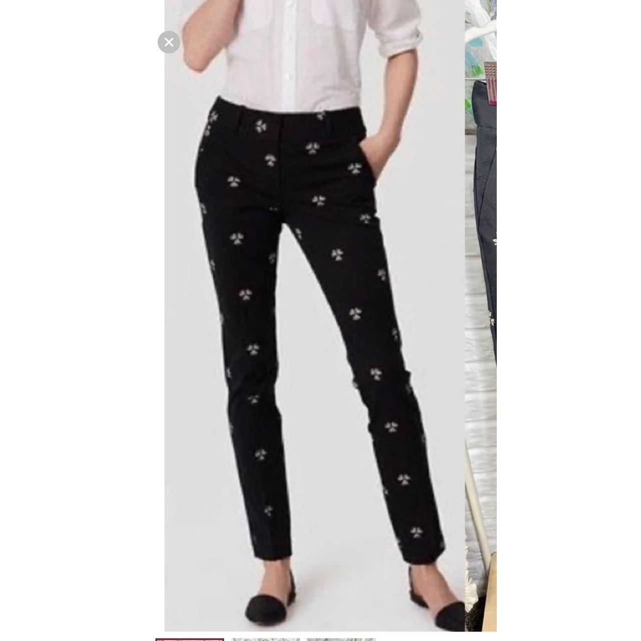 LOFT Marisa Skinny pants. Black with Cute flower