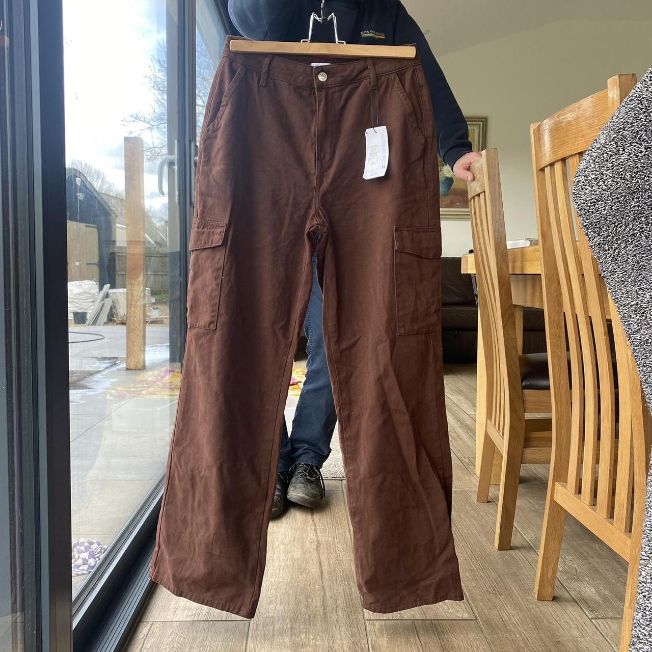 Primark chocolate brown high waisted straight leg... Depop