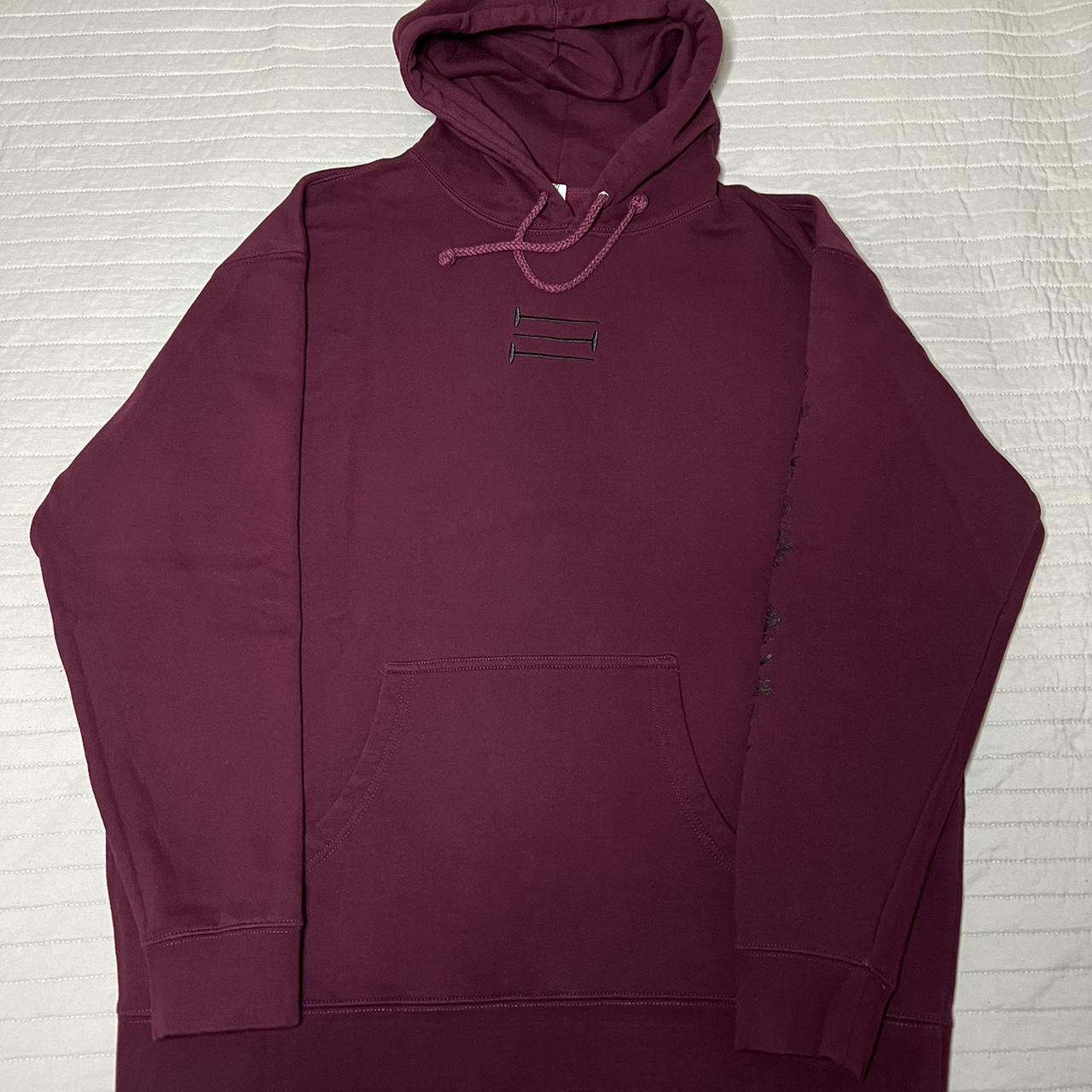 Men's Burgundy Hoodie | Depop