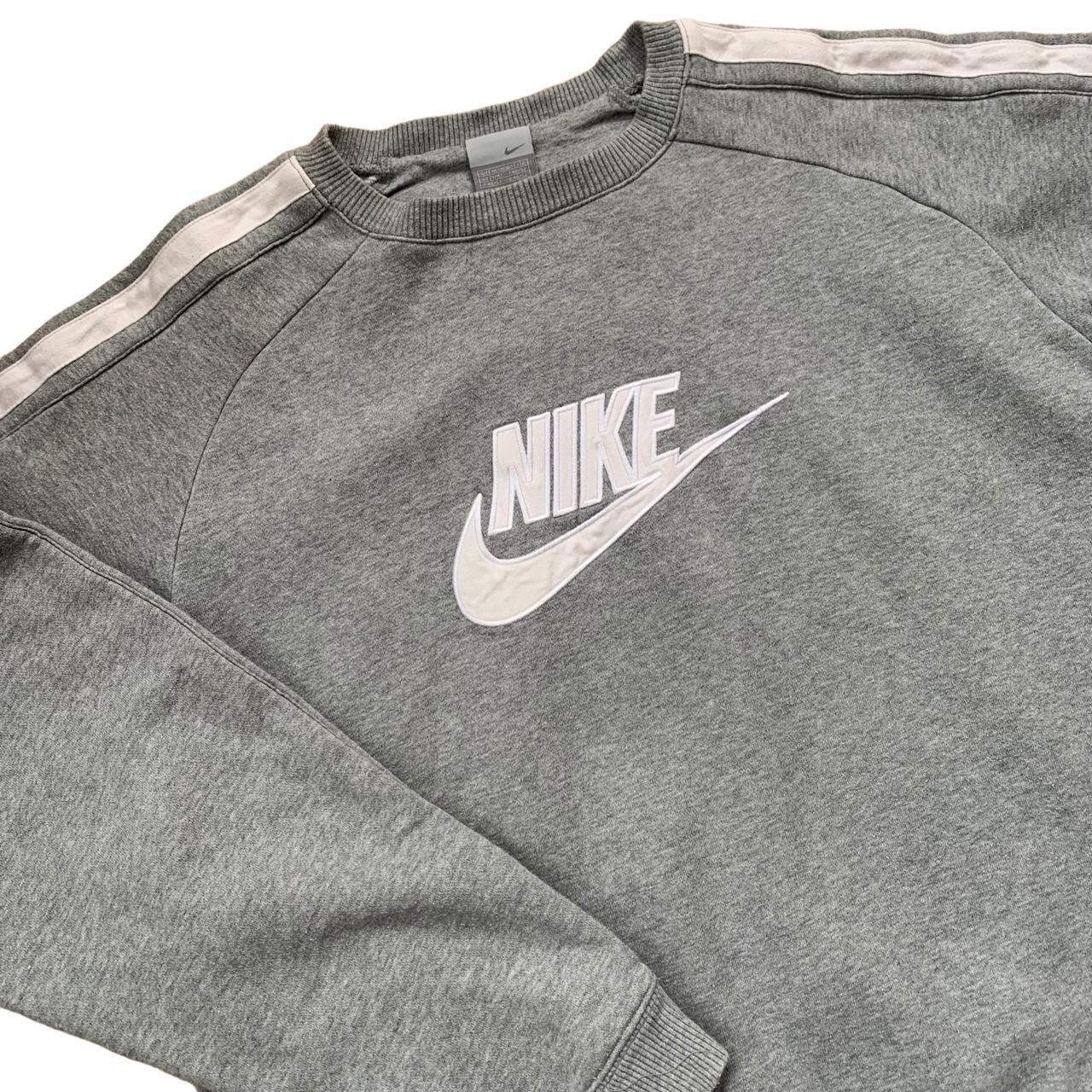 grey nike spellout sweatshirt