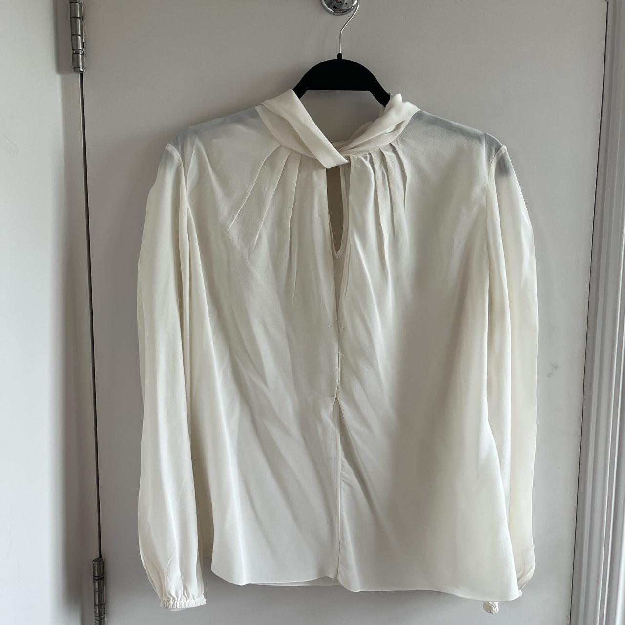 Carolina herrera silk cream white blouse UK 6 but... - Depop