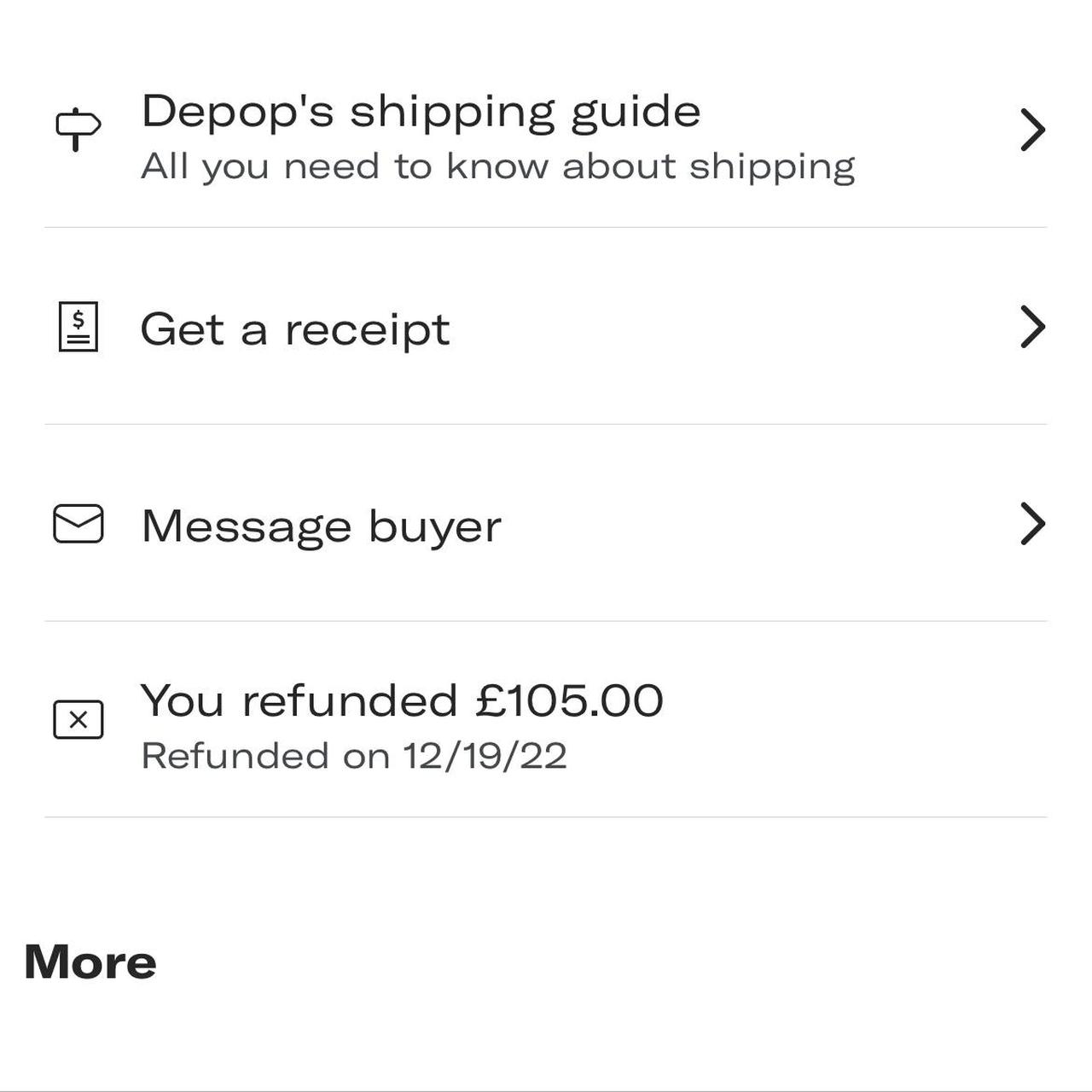 proof of refund | Depop