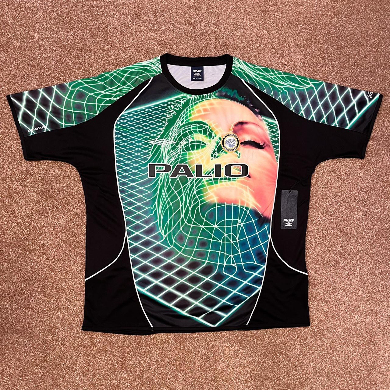 PALACE UMBRO 3RD GOALIE SHIRT BLACK NEON | Depop
