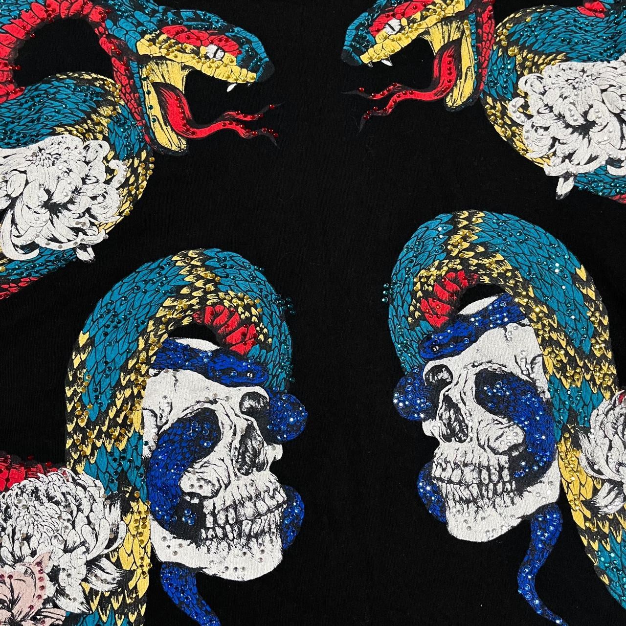 Y2K 00s Zara Rhinestone Gem Diamante Snake Skull | Depop