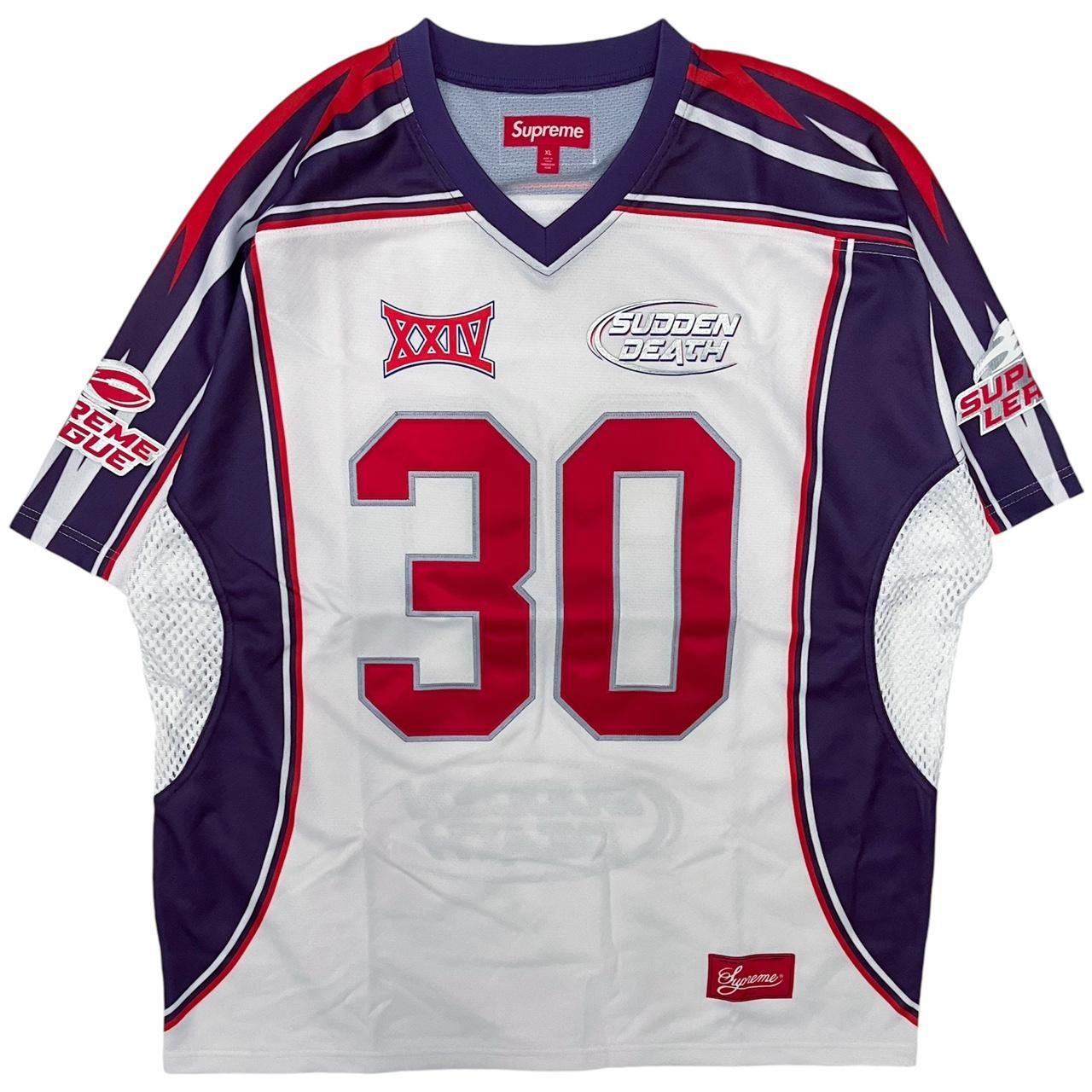 シャツ supreme football Jersey purple 2024 Supreme New York NYC Sudden Death Football | Depop