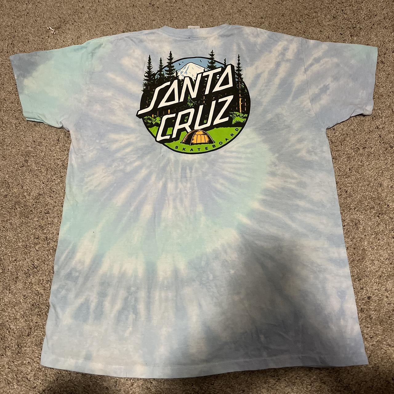 Santa Cruz Blue Tie Dye Shirt Never Worn - Depop