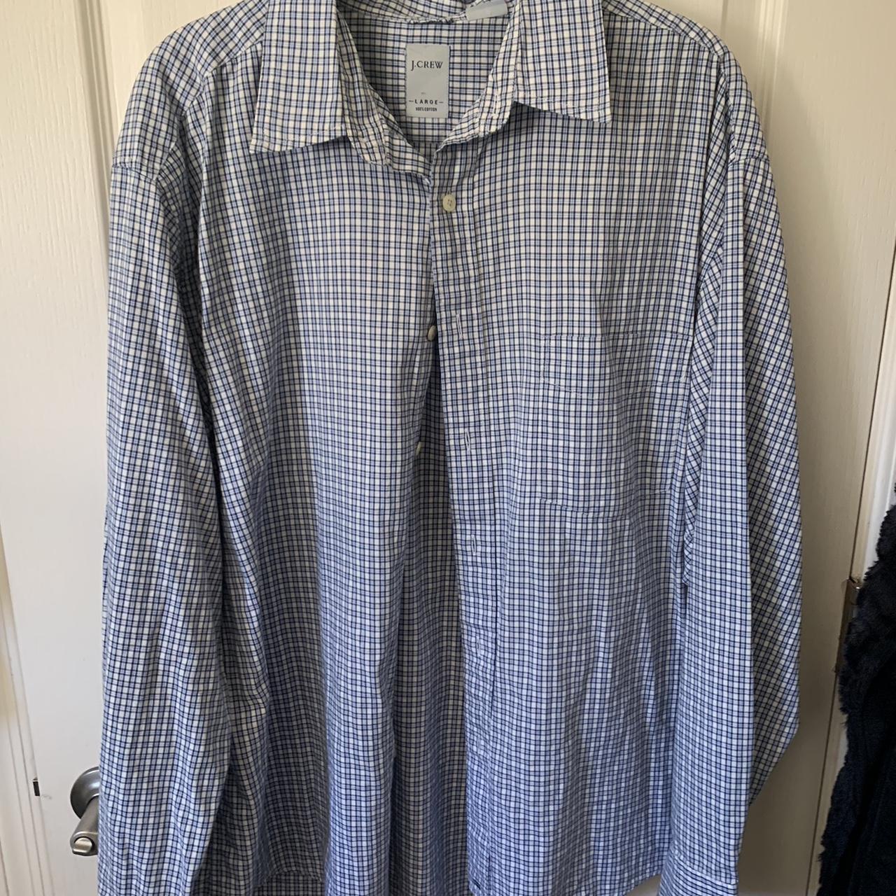 Crewcuts by J.Crew Women's Blue and White Shirt | Depop