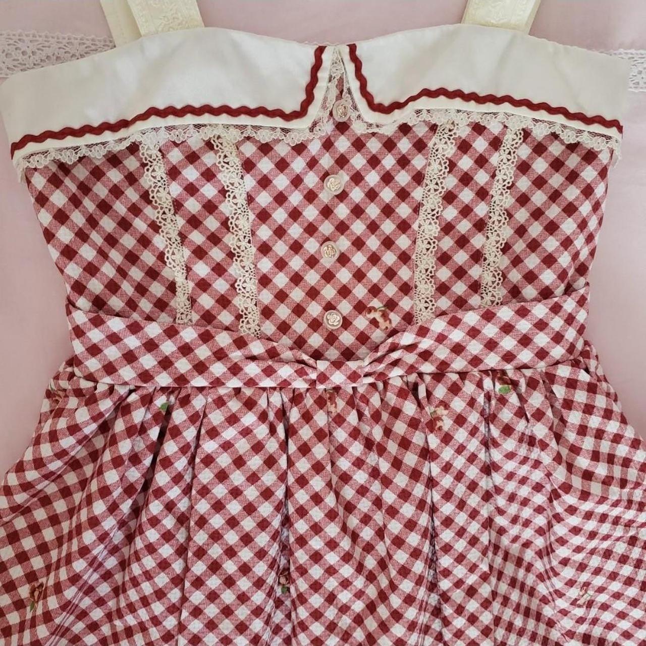 Dainty red x white gingham Axes Femme picnic dress... - Depop