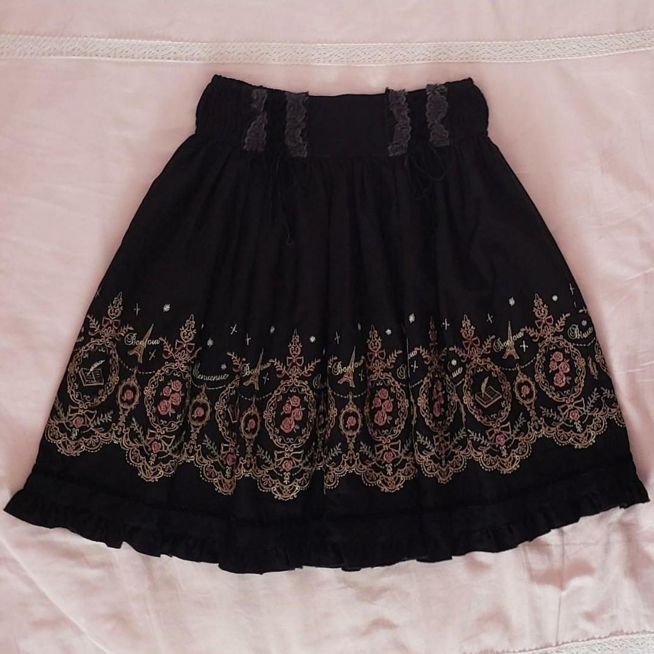 Black rosey literature Axes Femme skirt with lace-up... - Depop